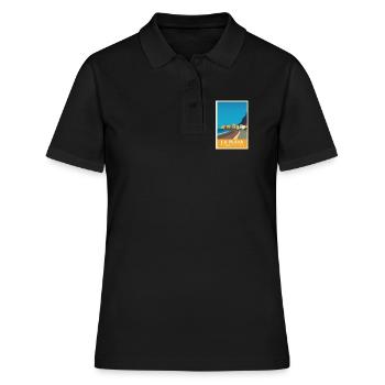 La Playa Poster Valle Gran Rey - Frauen Polo Shirt - Schwarz - Vorne - Ailine (174cm)