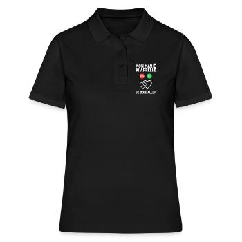 Mon Marié M'Appelle Je Dois Aller - Polo Femme - noir - Devant - Ailine (174cm)
