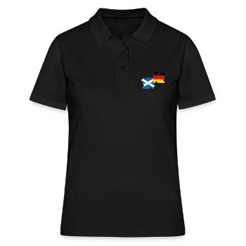 Schottland Deutschland Flagge Deutsch Schotte - Frauen Polo Shirt - Schwarz - Vorne - Ailine (174cm)