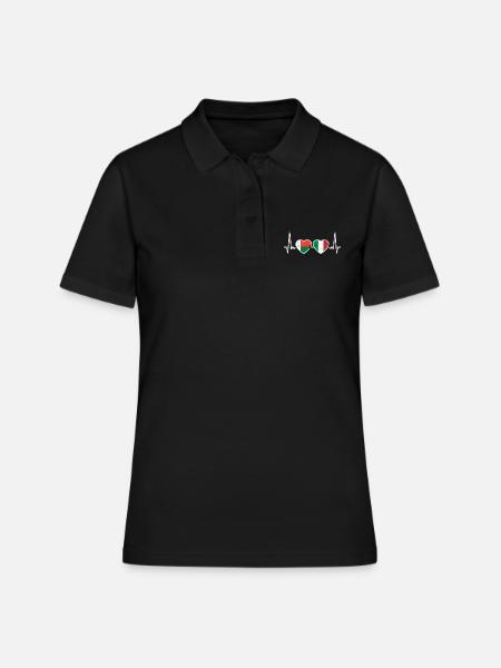 Madagascar Italie Vintage Heartbeat drapeau - Polo Femme - noir