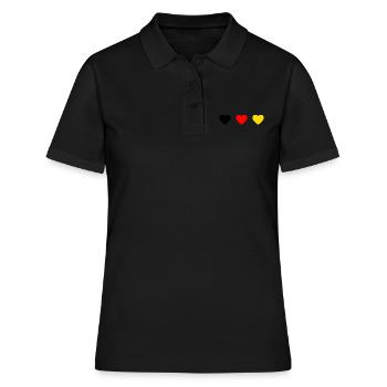 Deutschland Deutsche Flagge Deutscher - Frauen Polo Shirt - Schwarz - Vorne - Ailine (174cm)