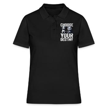 Wähle Dein Schicksal - Hund vs Katze - Frauen Polo Shirt - Schwarz - Vorne - Ailine (174cm)
