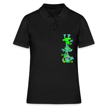 Don't give sugar to the neon green monkeys! - Women's Polo Shirt - black - Front - Ailine (174cm)