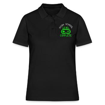 high school graduation - Women's Polo Shirt - black - Front - Ailine (174cm)