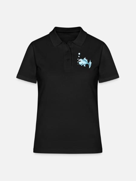 Fisch - Frauen Polo Shirt - Schwarz