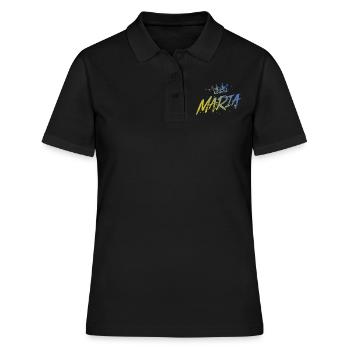 Maria - Frauen Polo Shirt - Schwarz - Vorne - Ailine (174cm)