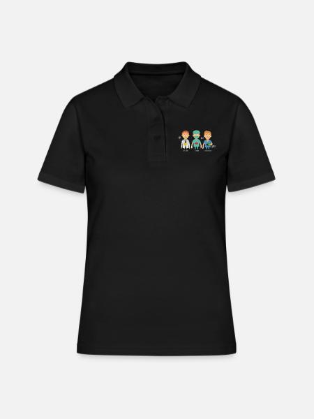anesthésiste - Polo Femme - noir