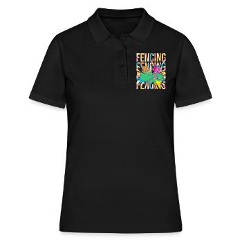 Fechten - Fechter - Frauen Polo Shirt - Schwarz - Vorne - Ailine (174cm)