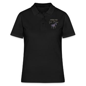 Cheval Équitation Poney Anniversaire Jument Cadeau - Polo Femme - noir - Devant - Ailine (174cm)