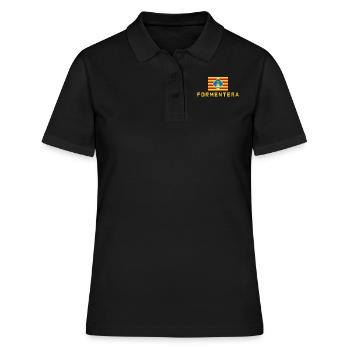 FORMENTERA NATIONALFLAGGE - Frauen Polo Shirt - Schwarz - Vorne - Ailine (174cm)