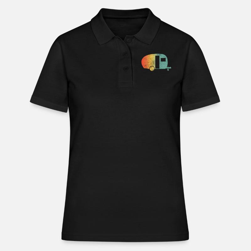 Camping caravan rainbow - Women's Polo Shirt - black