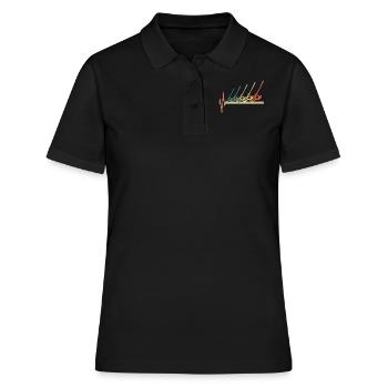 Retro Vintage Windsurfer Windsurfen - Frauen Polo Shirt - Schwarz - Vorne - Ailine (174cm)