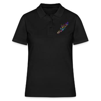 Posaunist | Posaune Farbklecks Geschenk für - Frauen Polo Shirt - Schwarz - Vorne - Ailine (174cm)