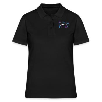 Christian Bible Verse Quote - Frauen Polo Shirt - Schwarz - Vorne - Ailine (174cm)
