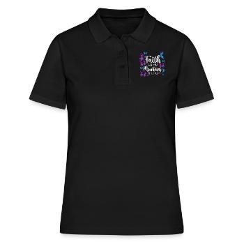 Christian Bible Verse Quote - Frauen Polo Shirt - Schwarz - Vorne - Ailine (174cm)