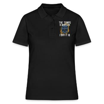 Batterie batteur Vintage The Tempo - Polo Femme - noir - Devant - Ailine (174cm)