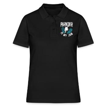 Parkour Free Running Traceur - Polo Femme - noir - Devant - Ailine (174cm)