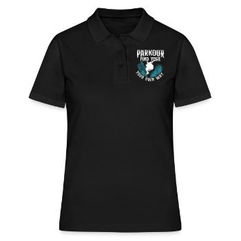 Parkour Free Running Traceur - Polo Femme - noir - Devant - Ailine (174cm)
