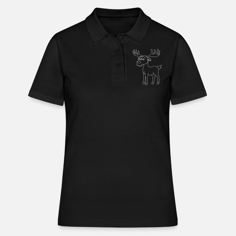 Moose Comic Animal - Polo Femme - noir