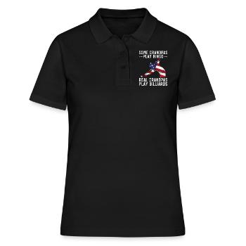 Billiards Pool Player Ball Grandpa - Women's Polo Shirt - black - Front - Ailine (174cm)