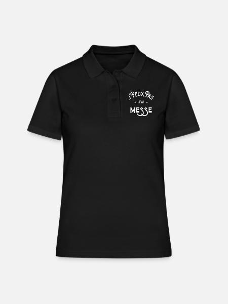 je peux pas j'ai messe idée cadeau humour chrétien - Polo Femme - noir