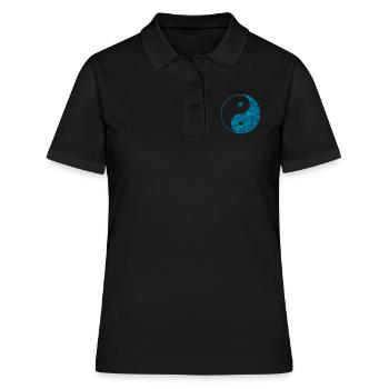 yin yang - Frauen Polo Shirt - Schwarz - Vorne - Ailine (174cm)