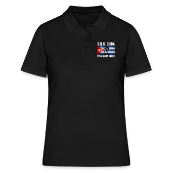 Viva Cuba Libre SOS Cuba - Frauen Polo Shirt - Schwarz - Vorne - Ailine (174cm)