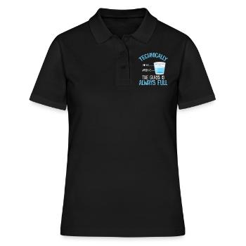 Motivation Optimisme Plein Verre - Polo Femme - noir - Devant - Ailine (174cm)