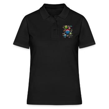 Conduite en montgolfière pour les pilotes de montgolfière - Polo Femme - noir - Devant - Ailine (174cm)