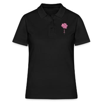 Fleur de Lotus Fleur Fleur Jardin de Fleurs de Lotus - Polo Femme - noir - Devant - Ailine (174cm)