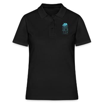 Just Add Ice Schlittschuhlaufen Eisbahn - Frauen Polo Shirt - Schwarz - Vorne - Ailine (174cm)