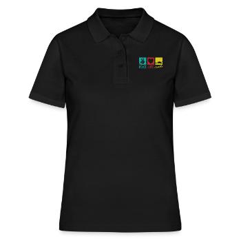 Paix Amour Tatou Mammifère USA - Polo Femme - noir - Devant - Ailine (174cm)