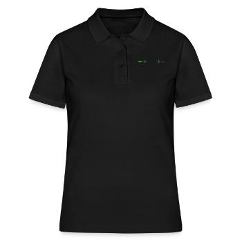 USB Stick Herzschlaglinie Speichermodul - Frauen Polo Shirt - Schwarz - Vorne - Ailine (174cm)