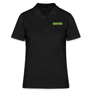 Cactus Pflanze Blume - Frauen Polo Shirt - Schwarz - Vorne - Ailine (174cm)