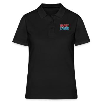 Bonne fête du Travail Travailleurs diligents - Polo Femme - noir - Devant - Ailine (174cm)