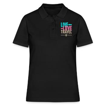 Live travel travel travel wanderlust - Polo Femme - noir - Devant - Ailine (174cm)