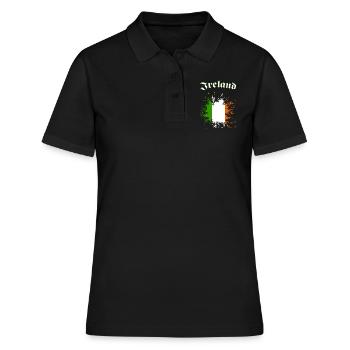 Ireland Splash - Frauen Polo Shirt - Schwarz - Vorne - Ailine (174cm)