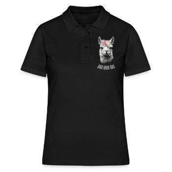 Friseur Friseurin Alpaka Damen Lama Bad hair day - Frauen Polo Shirt - Schwarz - Vorne - Ailine (174cm)