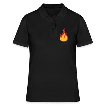feuer flamme heiss brennen verbrennen warm clipart - Frauen Polo Shirt - Schwarz - Vorne - Ailine (174cm)