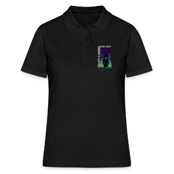 Café Vaporwave d'abord Miséricorde plus tard Art néon - Polo Femme - noir - Devant - Ailine (174cm)