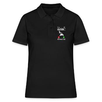 Insel Usedom ABENTEUER WARTET IN USEDOM MUSS LOS - Frauen Polo Shirt - Schwarz - Vorne - Ailine (174cm)