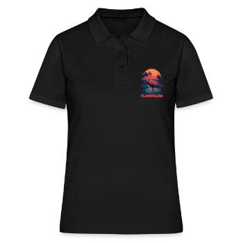 Flaminglow Flamingo Design - Frauen Polo Shirt - Schwarz - Vorne - Ailine (174cm)