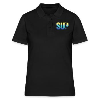 SUP Damen - Frauen Polo Shirt - Schwarz - Vorne - Ailine (174cm)