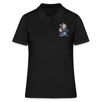 Méchant Noël Gamer Bonhomme de neige Joyeux Noël - Polo Femme - noir - Devant - Ailine (174cm)