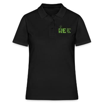 ReRecycler Réutiliser Repenser Repenser - Polo Femme - noir - Devant - Ailine (174cm)