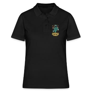 Astronaut with coffee in space - Women's Polo Shirt - black - Front - Ailine (174cm)