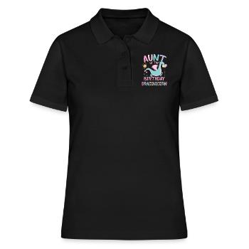 Aunt Of the Birthday Girl Dracon Family Party - Frauen Polo Shirt - Schwarz - Vorne - Ailine (174cm)