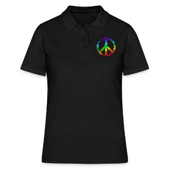 Pacifique Reggae signe de paix - Polo Femme - noir - Devant - Ailine (174cm)