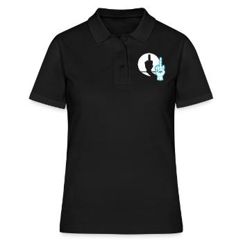 Cadeau de provocation au doigt du milieu - Polo Femme - noir - Devant - Ailine (174cm)