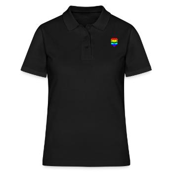 Coeur de poche poitrine LGTB Pride Gay - Polo Femme - noir - Devant - Ailine (174cm)